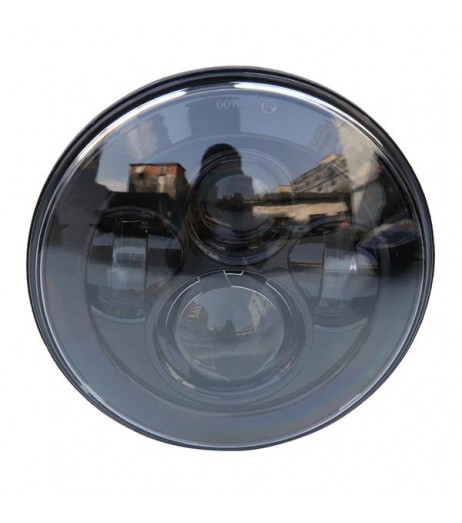 2pcs 7" 30W 4-LED 6500-7000K White Light IP67 Waterproof LED Headlights Black