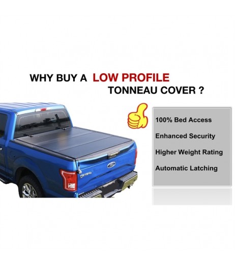 Flip Hard Folding Truck Bed Tonneau Cover Fits 2014+ ToyotaTundra 5'6" w/wo/Track
