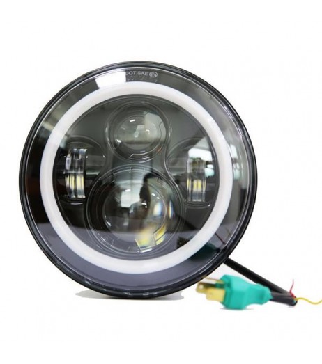 7" 6500K White Light IP67 Waterproof LED Headlight with Built-in Drive for Vehicles