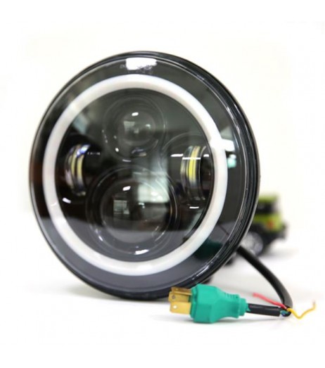 7" 6500K White Light IP67 Waterproof LED Headlight with Built-in Drive for Vehicles