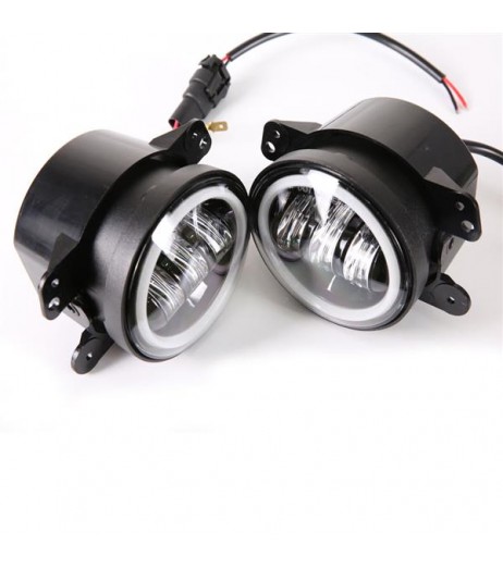 2pcs 4.0" 30W 6-LED 6500K White Light IP67 Die-cast Aluminum Day Light Fog Lamps for Jeep Black