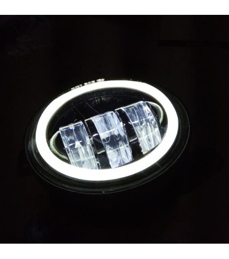 2pcs 4.0" 30W 6-LED 6500K White Light IP67 Die-cast Aluminum Day Light Fog Lamps for Jeep Black